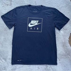 NIKE NWT Men’s Dri-Fit Air Logo Short Sleeve Tee Shirt Marine Navy Blue Medium